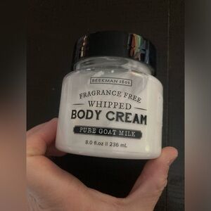 Beekman 1802 Fragrance Free Whipped Body Cream.8 fl oz. Pure goat milk.